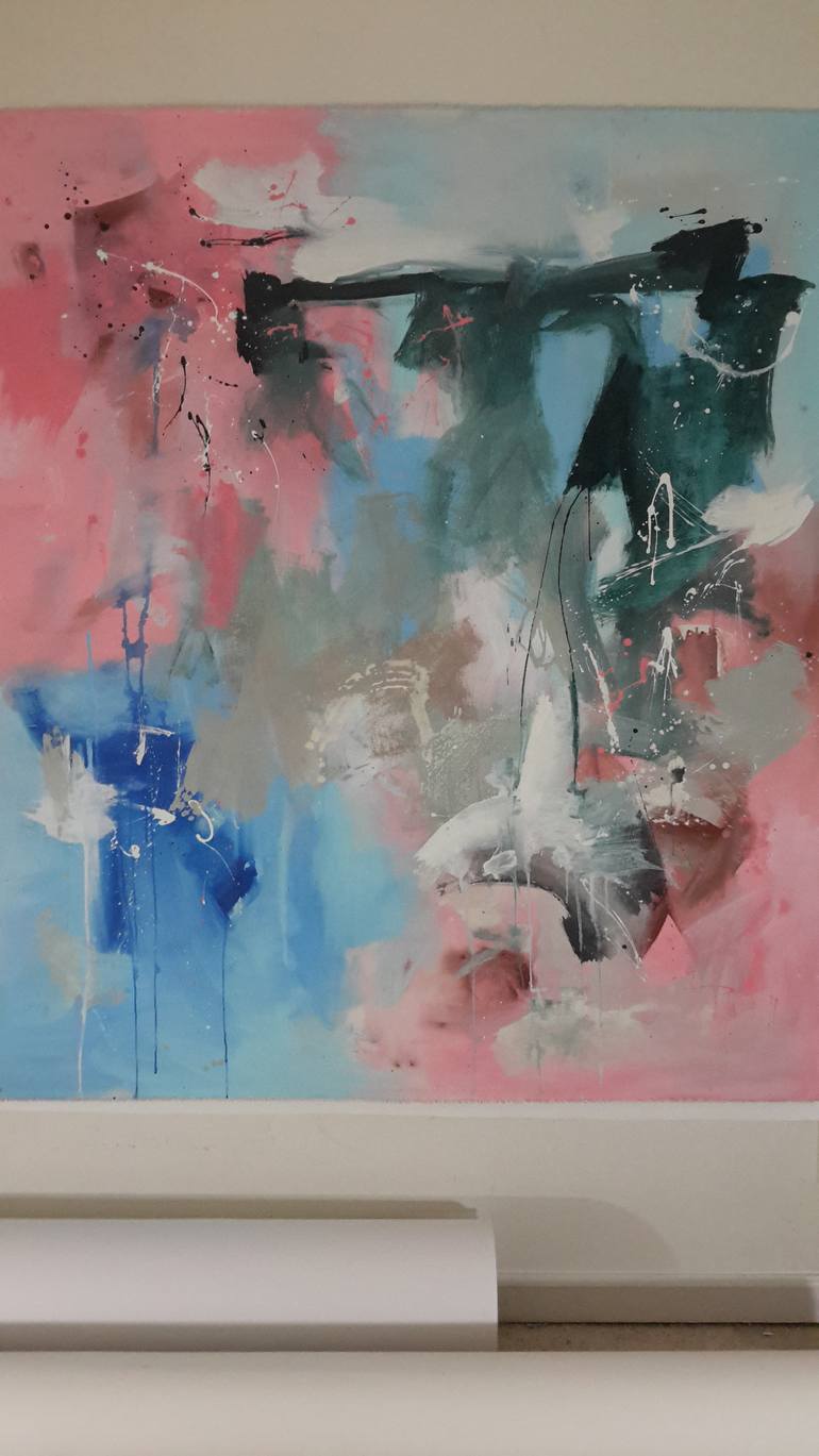 Original Abstract Expressionism Abstract Painting by Rodrigue Semabia