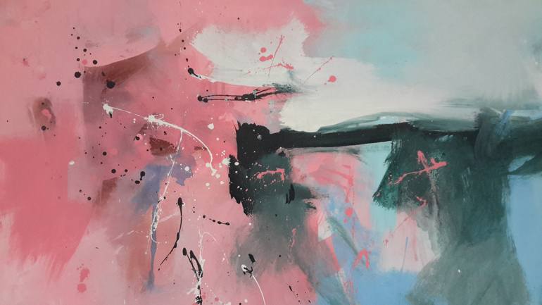 Original Abstract Expressionism Abstract Painting by Rodrigue Semabia