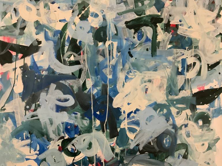 Original Abstract Expressionism Abstract Painting by Rodrigue Semabia