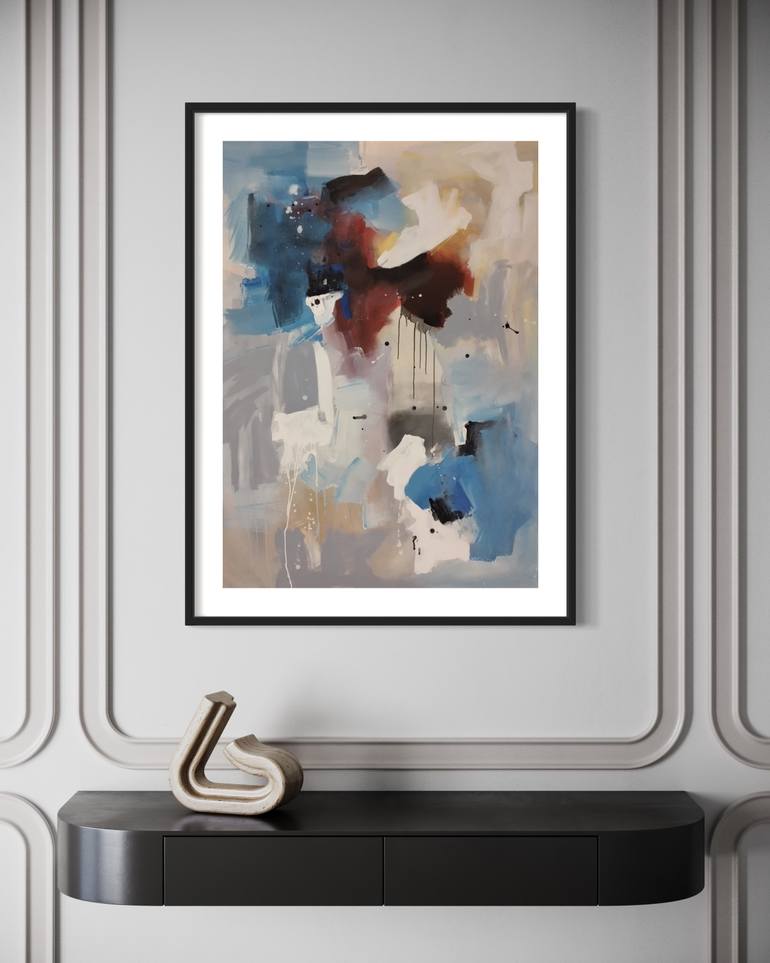 Original Abstract Expressionism Abstract Painting by Rodrigue Semabia