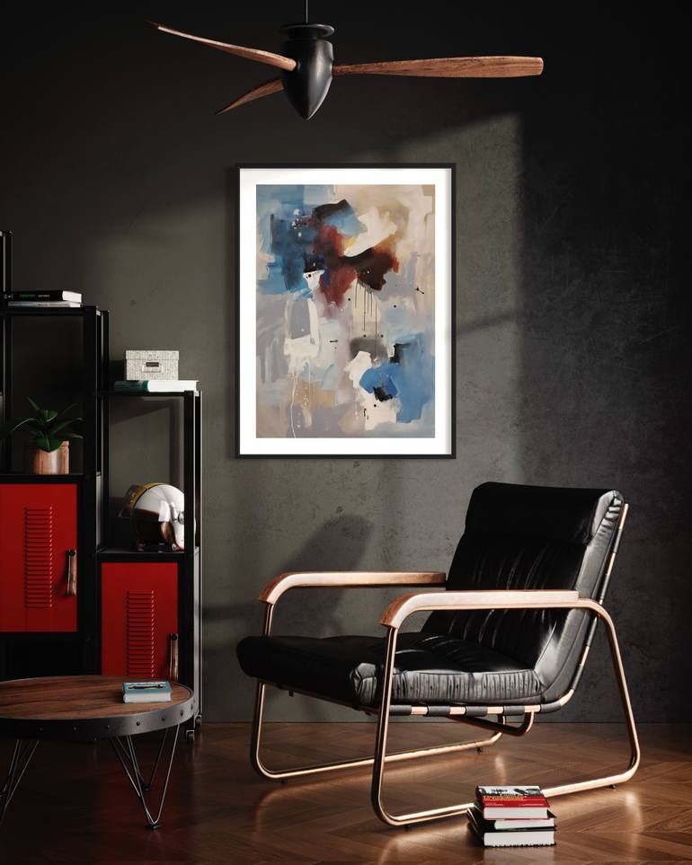 Original Abstract Expressionism Abstract Painting by Rodrigue Semabia