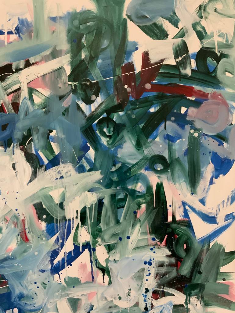 Original Abstract Expressionism Abstract Painting by Rodrigue Semabia