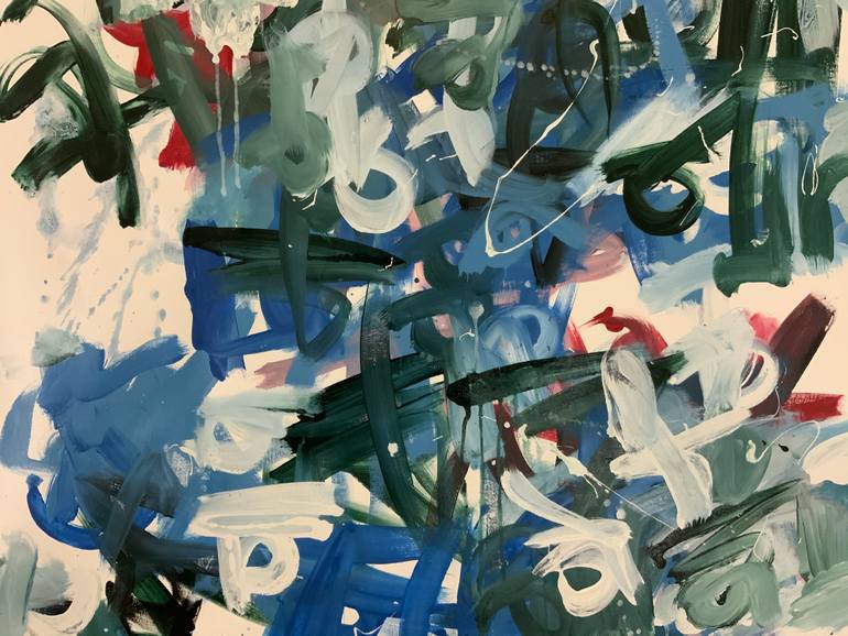 Original Abstract Expressionism Abstract Painting by Rodrigue Semabia