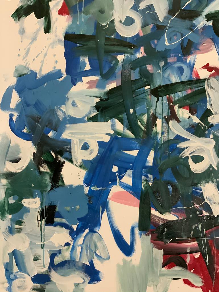 Original Abstract Expressionism Abstract Painting by Rodrigue Semabia