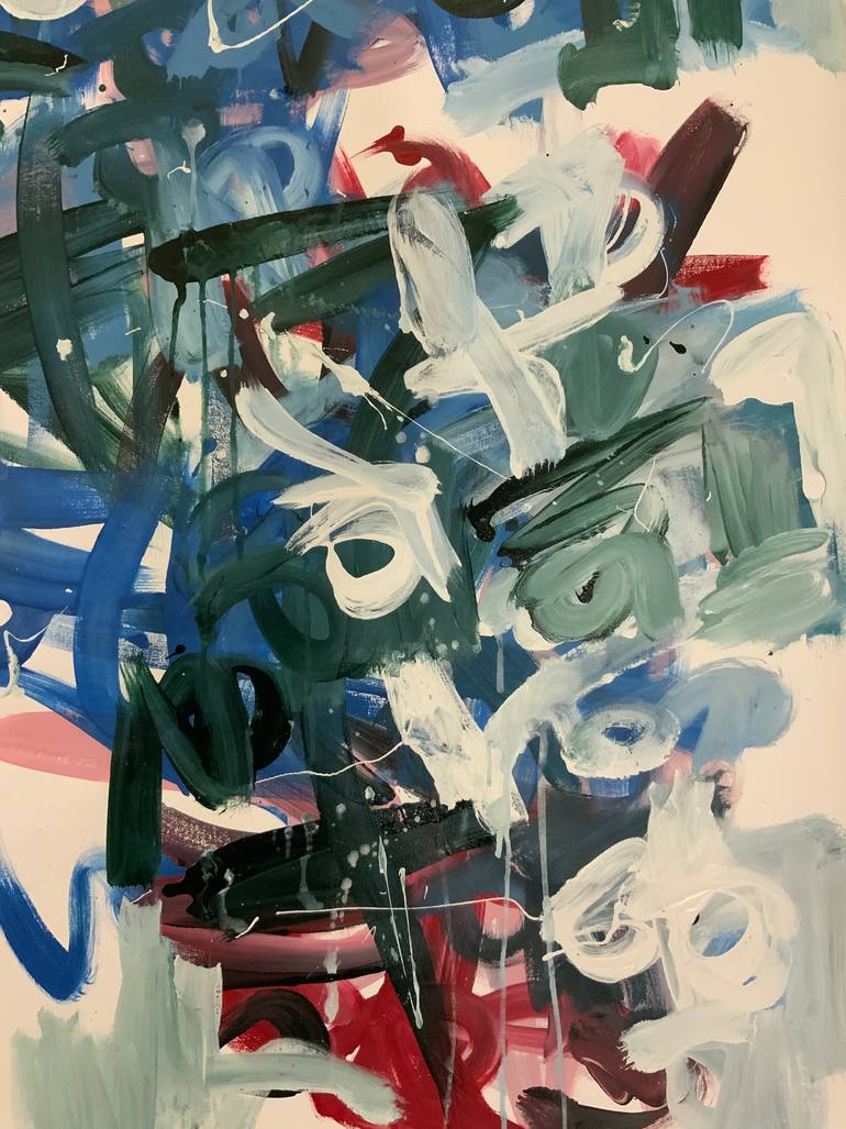 Original Abstract Expressionism Abstract Painting by Rodrigue Semabia