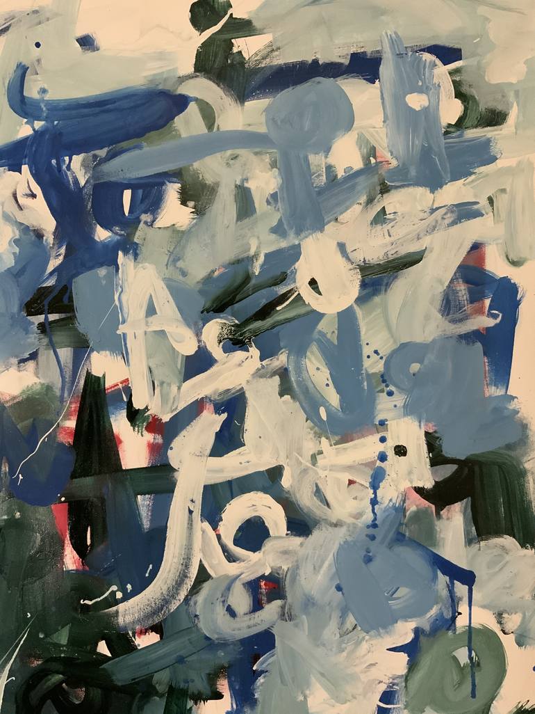 Original Abstract Expressionism Abstract Painting by Rodrigue Semabia