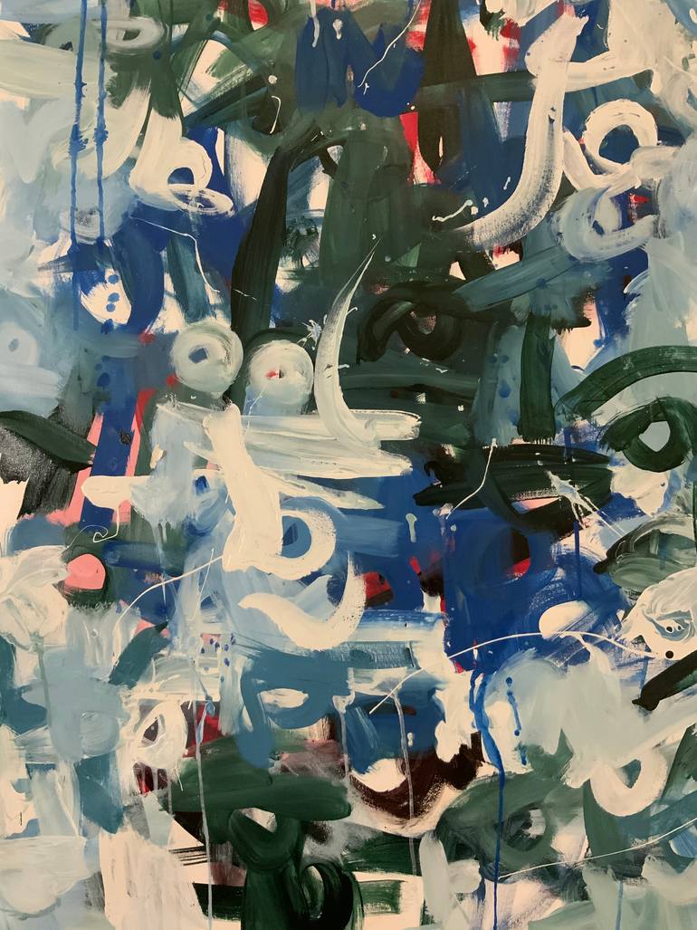 Original Abstract Expressionism Abstract Painting by Rodrigue Semabia