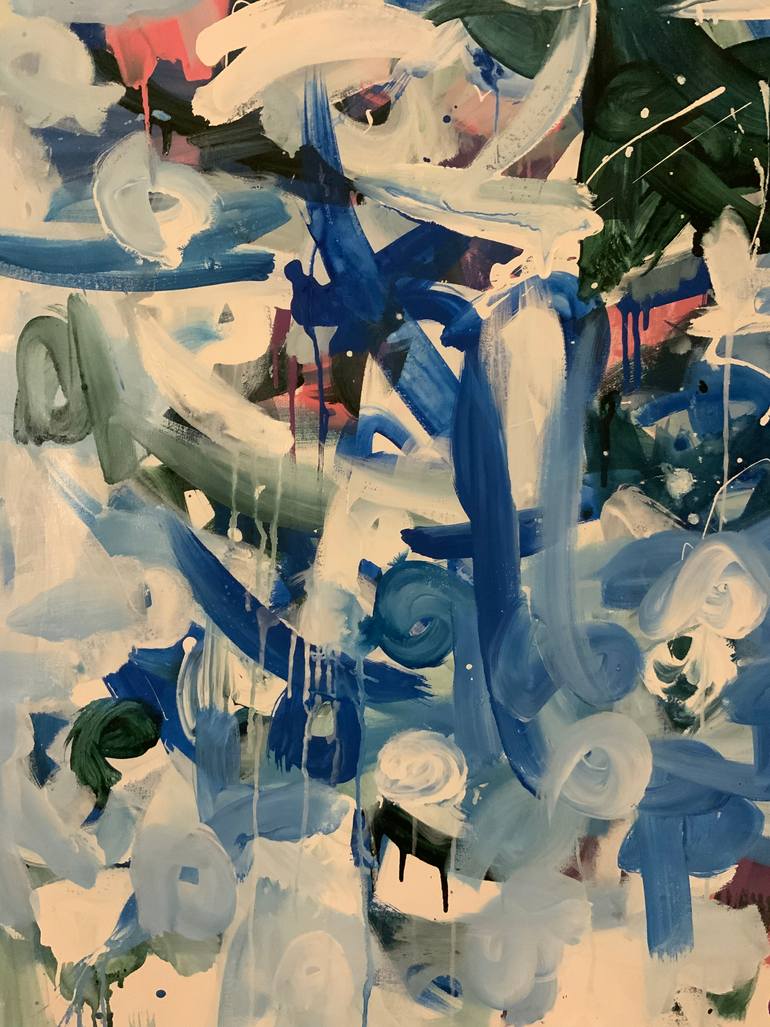 Original Abstract Expressionism Abstract Painting by Rodrigue Semabia