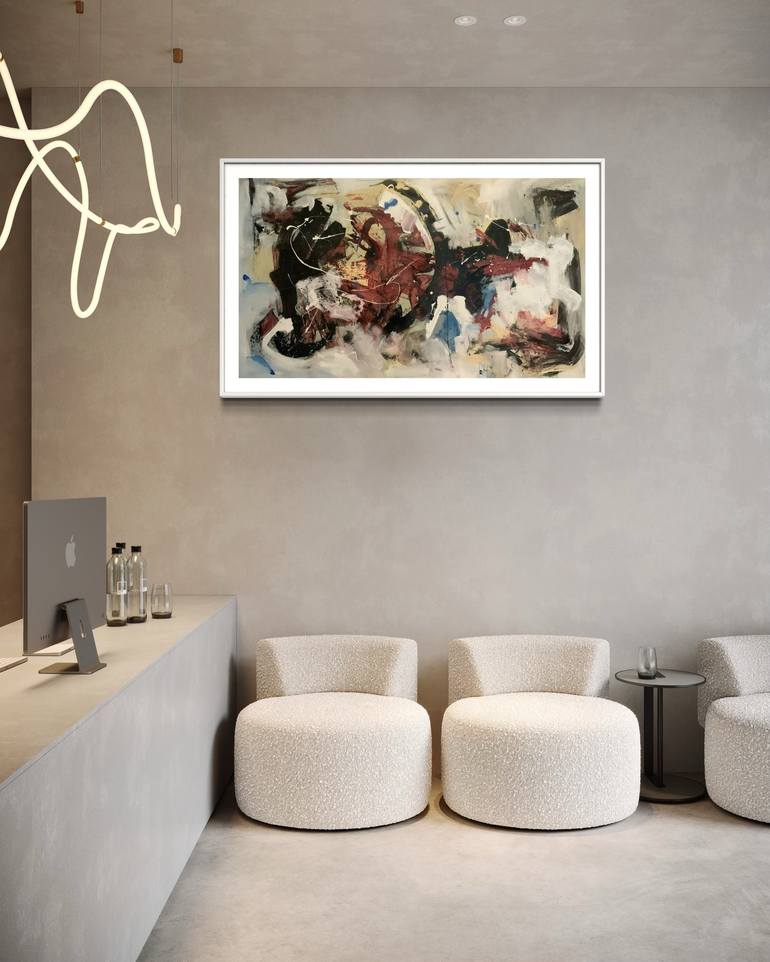 Original Abstract Expressionism Abstract Painting by Rodrigue Semabia