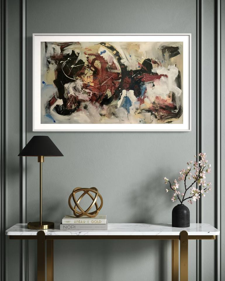 Original Abstract Expressionism Abstract Painting by Rodrigue Semabia
