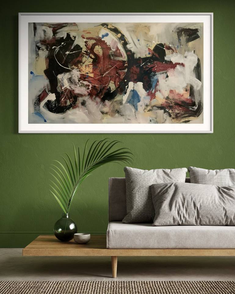 Original Abstract Expressionism Abstract Painting by Rodrigue Semabia
