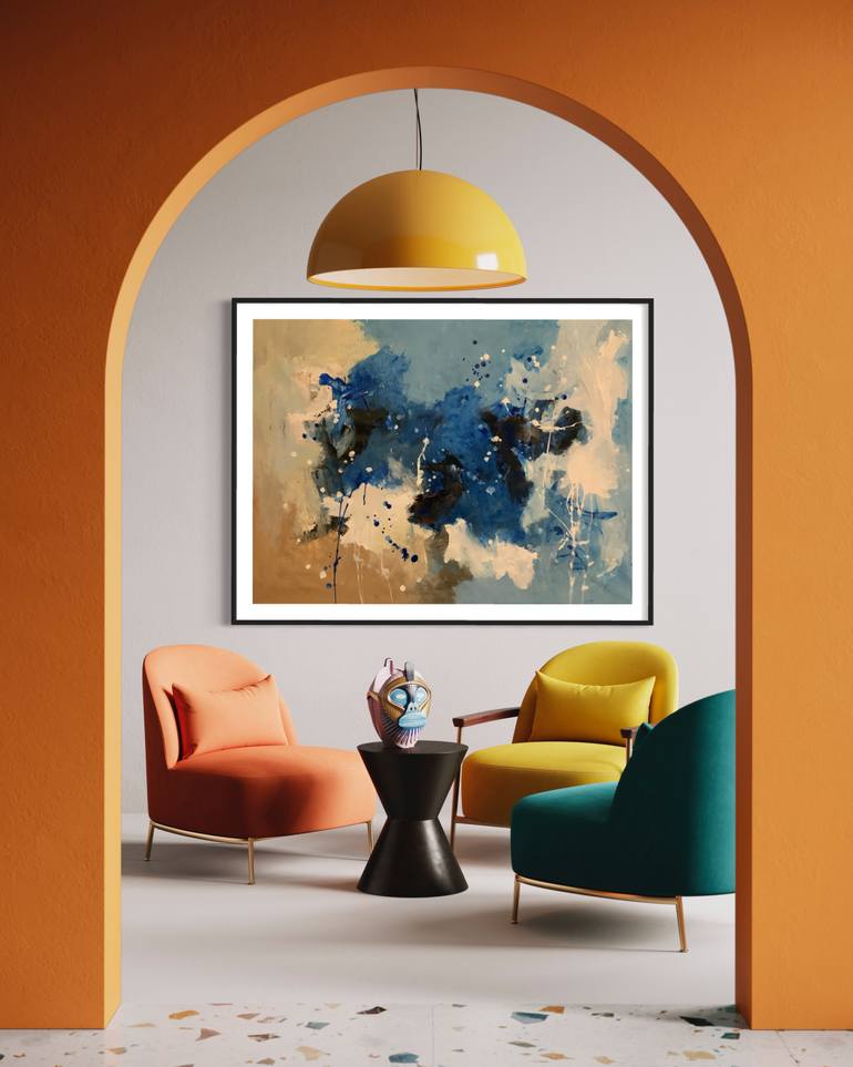 Original Abstract Expressionism Abstract Painting by Rodrigue Semabia