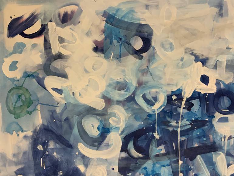 Original Abstract Expressionism Abstract Painting by Rodrigue Semabia
