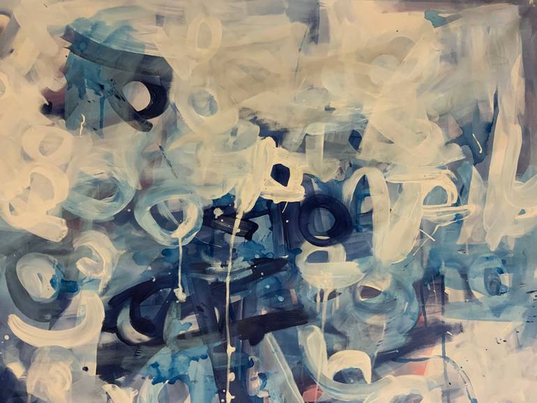 Original Abstract Expressionism Abstract Painting by Rodrigue Semabia