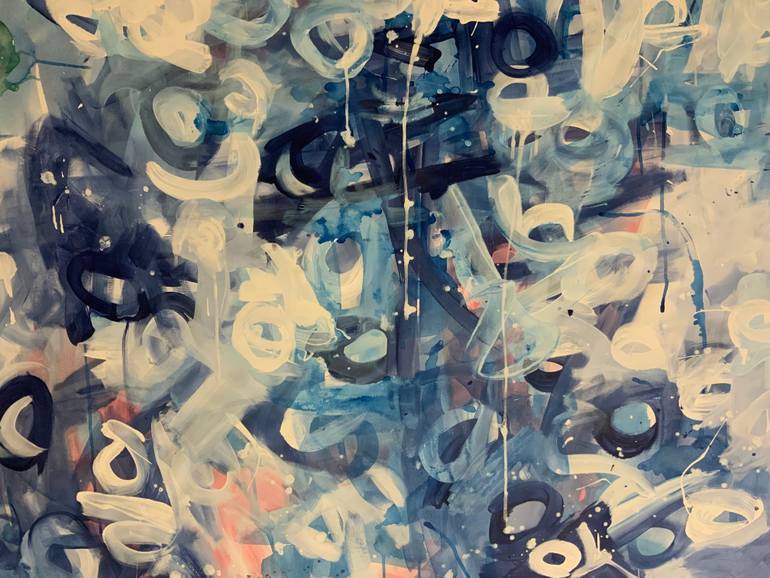 Original Abstract Expressionism Abstract Painting by Rodrigue Semabia