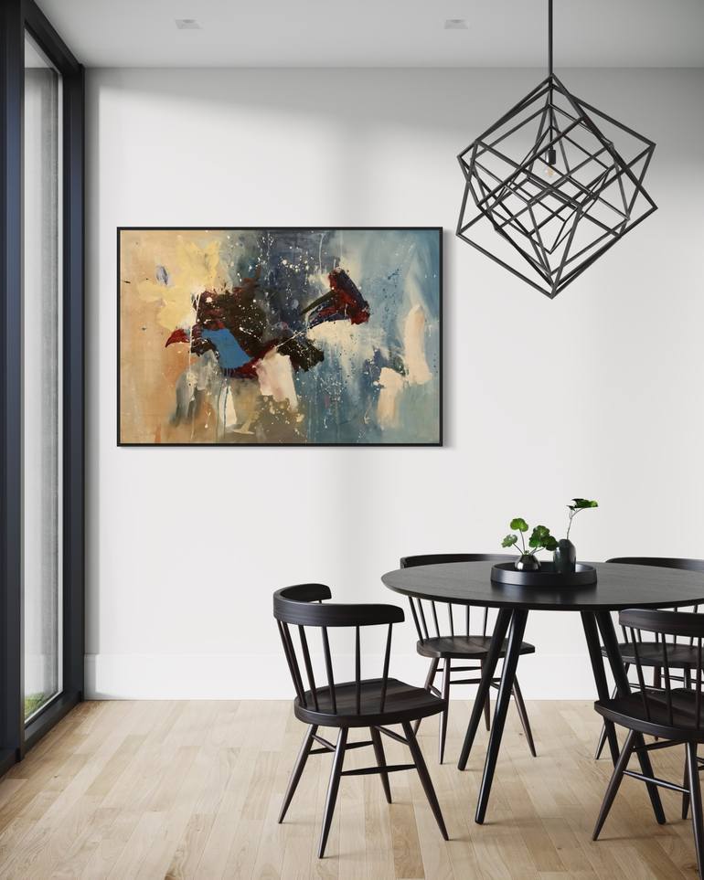 Original Abstract Expressionism Abstract Painting by Rodrigue Semabia