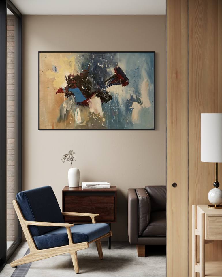 Original Abstract Expressionism Abstract Painting by Rodrigue Semabia