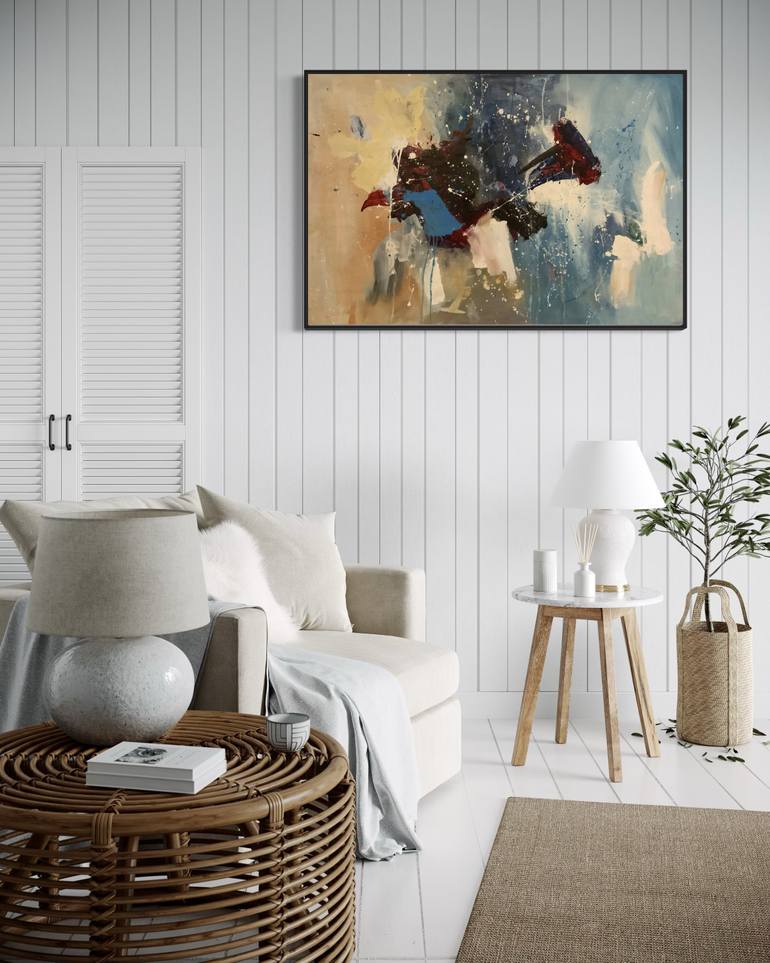 Original Abstract Expressionism Abstract Painting by Rodrigue Semabia