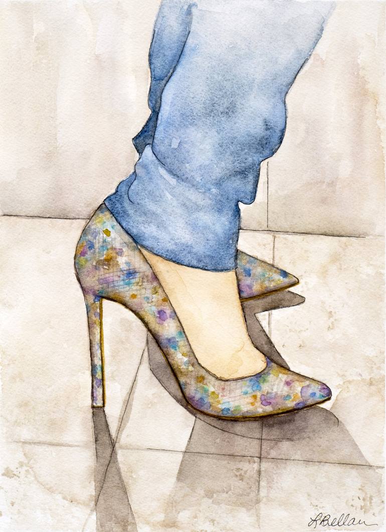 Louboutin High Heels Fashion Illustration Watercolor 