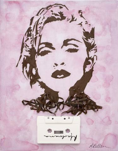 Madonna Pink Watercolor Cassette Portrait thumb