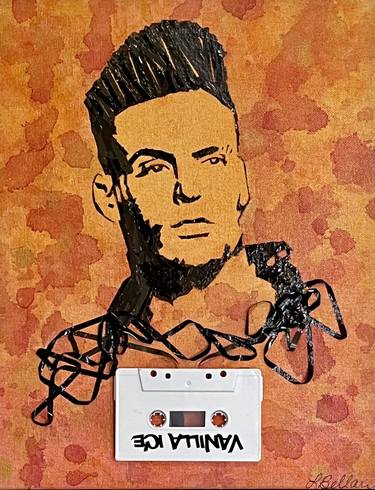 Vanilla Ice Cassette Portrait on Canvas Panel thumb