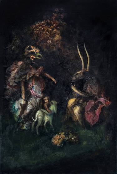 Original Figurative Classical mythology Paintings by Attila Kővári