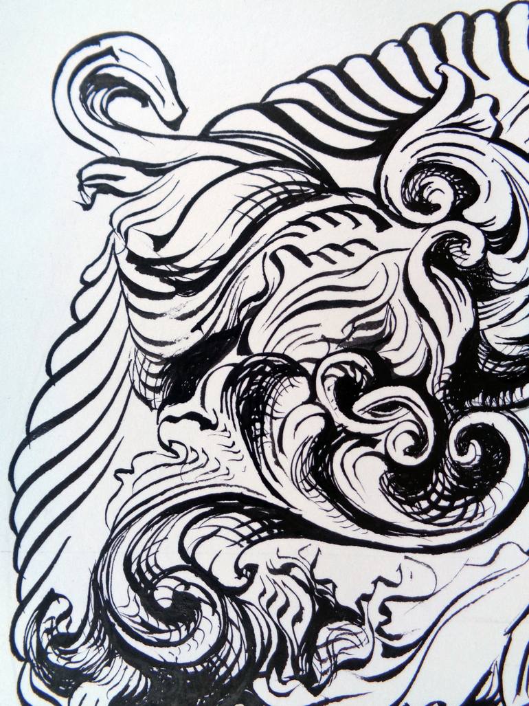 Original Black & White Fantasy Drawing by Razvan Zahu