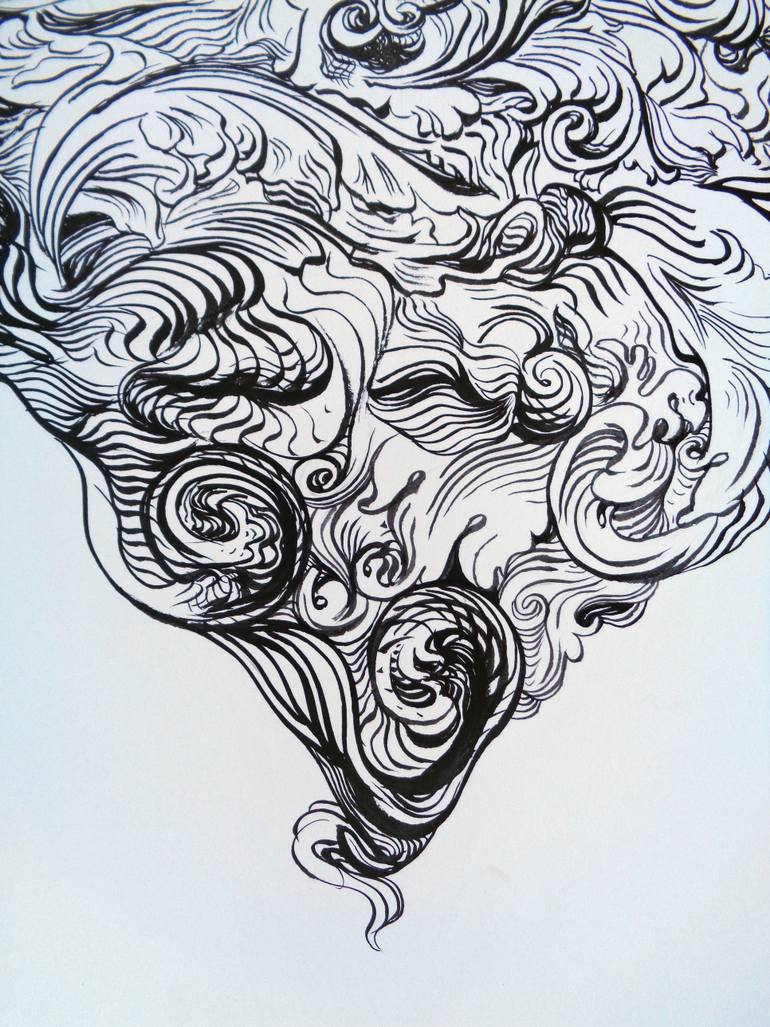 Original Black & White Fantasy Drawing by Razvan Zahu