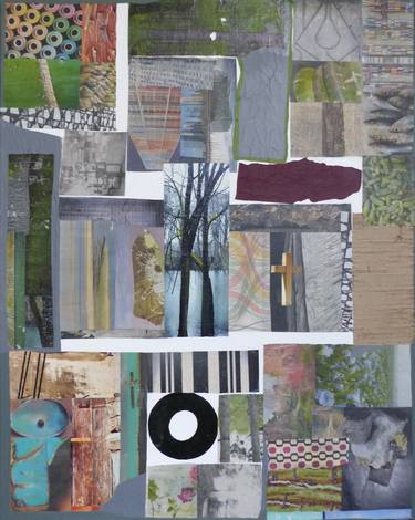 Original Modern Abstract Collage by Christine Grosaru Bleton