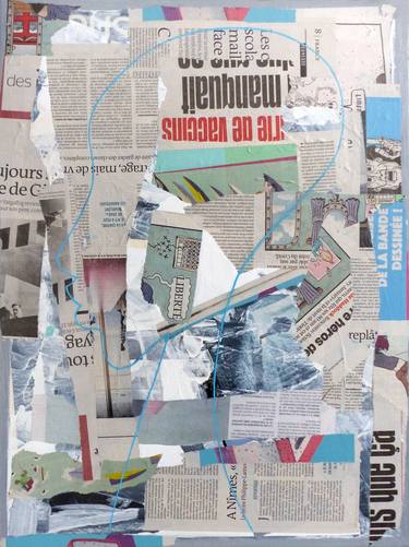 Original Modern Abstract Collage by Christine Grosaru Bleton