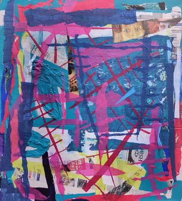 Original Abstract Expressionism Abstract Collage by Christine Grosaru Bleton