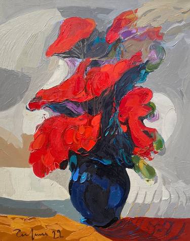 Original Abstract Floral Paintings by Fatmir Tufina