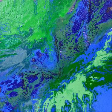 GREENLAND'S COASTLINE IN SUMMER - abstract landscape flow art thumb
