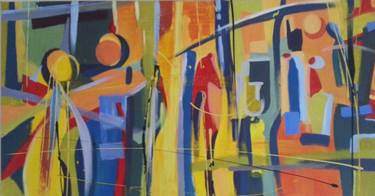 Original Abstract Family Paintings by Michael Echekoba