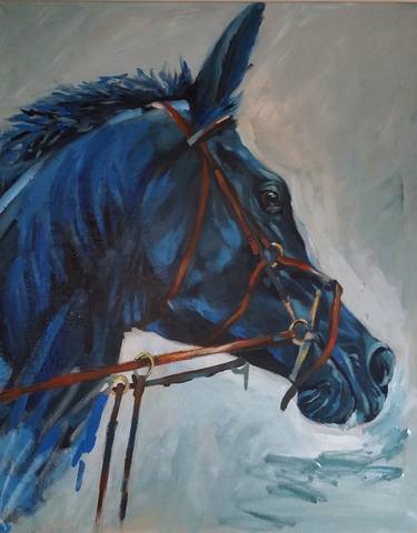 Original Expressionism Horse Paintings by Michael Echekoba