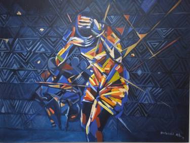 Original Impressionism Abstract Paintings by Michael Echekoba