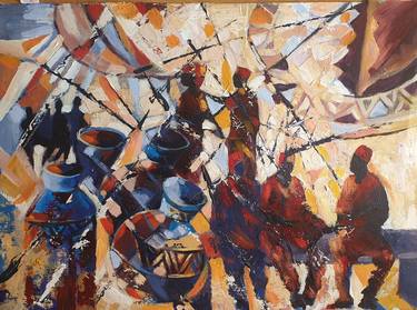 Original Abstract Expressionism World Culture Paintings by Michael Echekoba