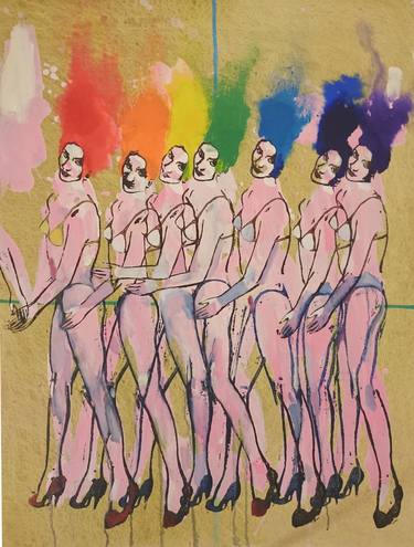Original Dada Women Paintings by Charles R Kiss
