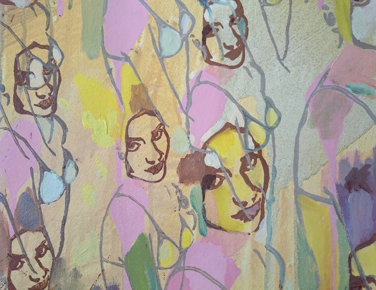 Original Abstract Women Painting by Charles R Kiss