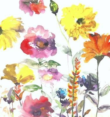 Original Fine Art Floral Paintings by Lori Goldberg