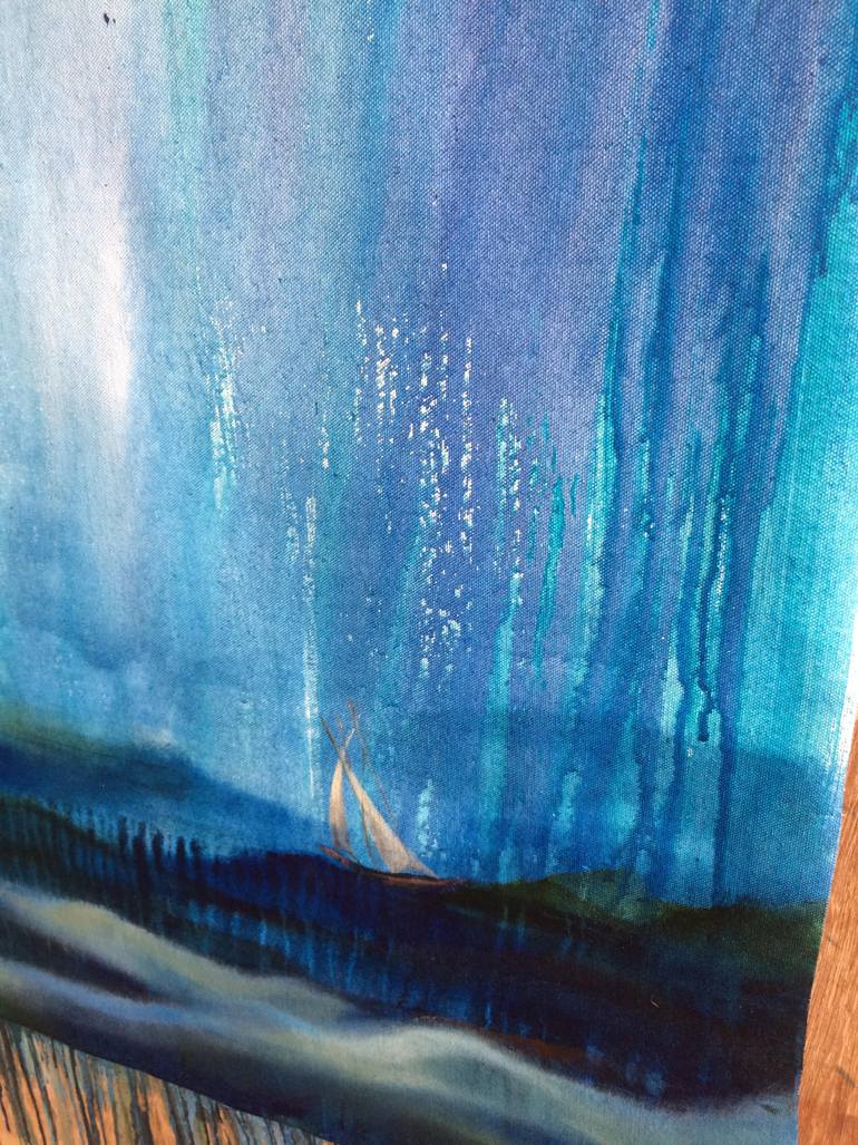 Original Abstract Boat Painting by Mena Malgavkar