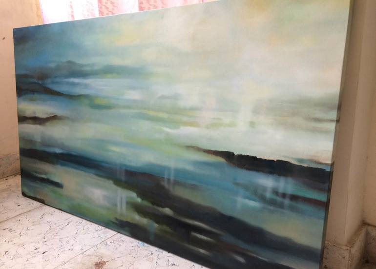 Original Abstract Seascape Painting by Mena Malgavkar