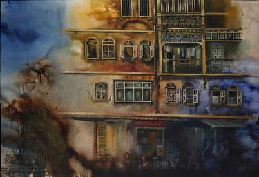 Original Abstract Cities Paintings by Mena Malgavkar