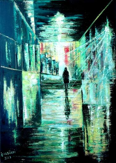 Print of Abstract Expressionism Cities Paintings by Ildiko Decsei Csegoldi