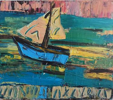 Original Fine Art Boat Paintings by Izabela Rudzka