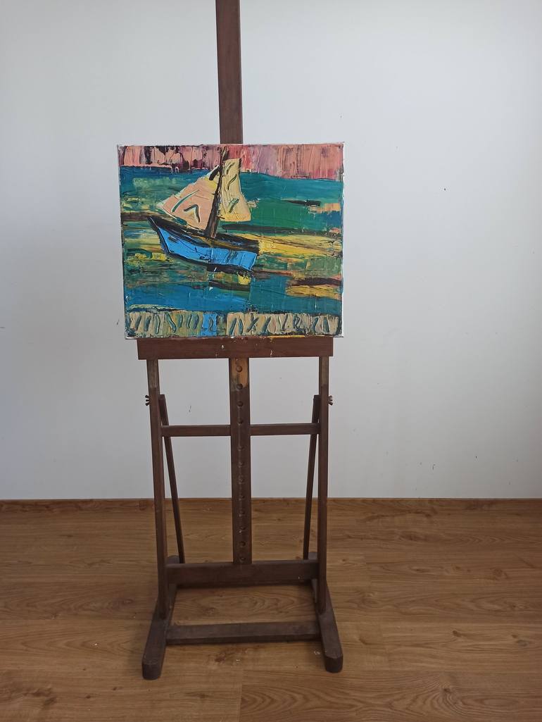 Original Fine Art Boat Painting by Izabela Rudzka