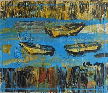 Original Fine Art Boat Paintings by Izabela Rudzka