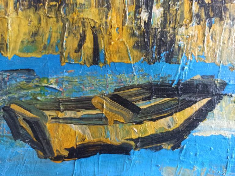 Original Fine Art Boat Painting by Izabela Rudzka