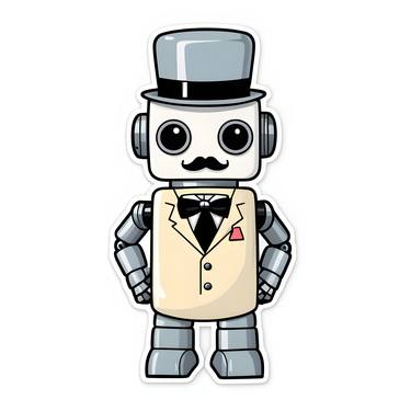 Adorable Robot Poirot Sticker thumb