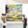 Painting size 175cm x 175cm un-stretched, no frame.
The painting is with extra canvas on the sides for stretching.
Please carefully check the size and color of the painting before purchasing it.
The real color of the painting, may be slightly different from the photo shown on website.
Un-stretched canvas.
Any quality picture frame shop can stretch the canvas on a frame, at a reasonable price